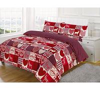 EDS Christmas Bedding King Size Duvet Bedding Set Xmas Duvet Cover Quilt Bedding Set with Pillowcase for Christmas Home Decorations (230cm x 220cm)