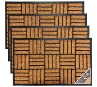 EDS Coco Coir Door Mat with Rubber Backing Floor Mat Outdoor Mat Heavy Duty Doormats Shoe Scrapper Removes Grass and Dirt, for Front Door, Patio and Entrance (45 X 75 CM) (PACK OF 4)