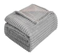 EDS Fleece Throw Blanket Double Size Warm Cozy Fluffy Cuddle Throw Blanket Long Hair Shaggy Large Throws for Couch Bedspread Travel Sofa Throw (GREY, King-200X240cm)