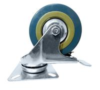 EDS Heavy Duty Castor Wheels Set of 4 75mm Furniture Moving Wheels Trolley Caster Wheel for Furniture upto 200KG with Free Bolt Fitting (2 with Brakes and 2 without) (Silver, 50 x 17 mm)