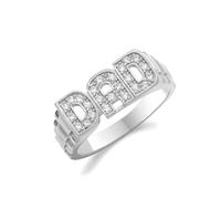 EDS Jewels Beautiful 925 Sterling Silver Gents/Men Dad Ring with Cubic Zirconia/CZ WJS36407RSS