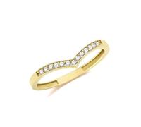 EDS Jewels Pretty 9ct Gold Ladies Wishbone Ring with Cubic Zirconia/CZ WJS360759KYRST