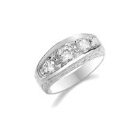 EDS Jewels Stylish 925 Sterling Silver Gents/Men Ring with Cubic Zirconia/CZ WJS36419RSX