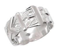 EDS Jewels Trendy 925 Sterling Silver Gents/Men Buckle Ring WJS22176RSY
