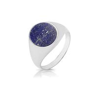 EDS Jewels Trendy 925 Sterling Silver Gents/Men Signet & Sovereign Ring with Lapis Lazuli WJS33123RSU