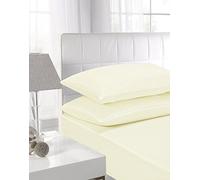 EDS Percale Extra Deep Fitted Sheet - Non Iron & Easy Care - Ultra Soft 180 Thread Count Fabric - 40 CM Deep Box - & Machine Washable - OEKO-TEX Certified (King, Cream)