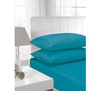 EDS Percale Extra Deep Fitted Sheet - Non Iron & Easy Care - Ultra Soft 180 Thread Count Fabric - 40 CM Deep Box - & Machine Washable - OEKO-TEX Certified (Single, Teal)