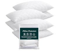 EDS Pillow Protectors Pack of 6 Quilted and Zipped Anti Allergy Soft and Comfortable Microfiber Pillowcase Protectors Breathable Pillow Protectors (PACK OF 6)