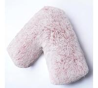 EDS Pregnancy Teddy Fleece V Pillow with Pillowcase Provide Support During Pregnancy Nursing and for Orthopedic Super Soft Comfortable V-shaped Pillows for Head, Neck and Back LH (BABY PINK)