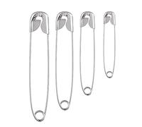 EDS Safety Pins 4 Sizes Pack of 300 Nickle Plated Rust Resistant Steel Small Medium Large Safety Pins For Clothes Sewing Accessories Kit for Baby Clothing, Crafts, Arts Pinning & Dressmaking