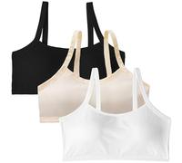 EDS Service Crop Top Bra for Girls, Soft Cotton First Teen Girls Bra, Kids Training Bra Threaded Type with Removable Padfor Age 10-16 Years (3 Pack)