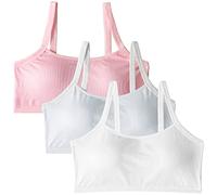 EDS Service Crop Top Bra for Girls, Soft Cotton First Teen Girls Bra, Kids Training Bra Threaded Type with Removable Padfor Age 10-16 Years (3 Pack)