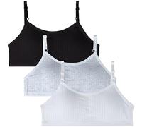 EDS Service Teen Girls Bra, Adjustable Crop Top Bra Should Strap, Kids Training Bra with Removable Pad for Age 10-15 Years Pack of 3 M