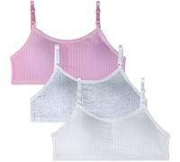 EDS Service Teen Girls Bra, Adjustable Crop Top Bra with Should Strap, Kids Training Bra with Removable Pad for Age 10-15 Years Pack of 3 M