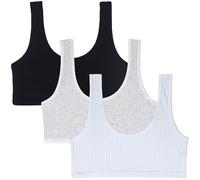 EDS Service Teen Girls Bra, Soft Cotton Crop Top Bra for Kids, Non- Wire Double Layer Girls Training Bra for Age 8-12 Years Pack of 3