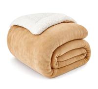 EDS Sherpa Fleece Blanket Throw Dual Sided Plush Fabric Extra Super Soft Thermal Fluffy Travel Blanket Sherpa Throws for Sofa Bed Spread Improves Sleep (mink, King-200X240cm)