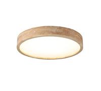 EDSARS Japanese Wooden Round Ceiling Lamp, 6000k White Ceiling Light, 1.9-inch Ultra-Thin Flat Panel Lamp, LED Embedded Ceiling Lamp, Bedroom Dining Room Energy-Saving Lamps