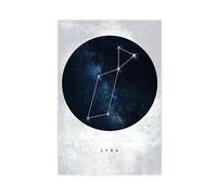 EDSC Lyra Zodiac Poster Space Constellations Canvas Poster Wall Art Decor Print Picture Paintings for Living Room Bedroom Decoration Unframe: 12x18inch(30x45cm)