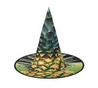 EdsfFehs Be A Pineapple Print Halloween Hat,Pointed Funny Wide Brim Wizard Headwear,Foldable Festival Supplies