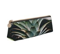 EdsfFehs Be A Pineapple Print Leather Pencil Case,Triangle Stationery Storage Bag,Simple Fashion