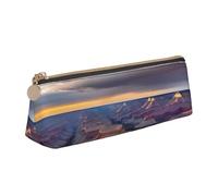 EdsfFehs Beauty Grand Canyon 1 Print Leather Pencil Case,Triangle Stationery Storage Bag,Simple Fashion