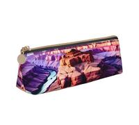 EdsfFehs Beauty Grand Canyon Print Leather Pencil Case,Triangle Stationery Storage Bag,Simple Fashion