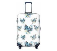 EdsfFehs Blue Butterfly On Blossom Flower Print Suitcase Cover,Washable Lightweight Fashion for Easy Identification