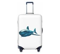 EdsfFehs Blue Shark Print Suitcase Cover,Washable Lightweight Fashion for Easy Identification