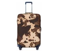 EdsfFehs Brown Cowhide Art Print Luggage Cover,Fashion Suitcase Protector Washable Scratch Resistant