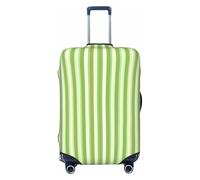 EdsfFehs Classic Green Striped Print Suitcase Cover,Washable Lightweight Fashion for Easy Identification