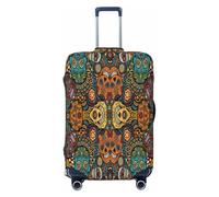 EdsfFehs Colorful Sugar Skulls Print Luggage Cover,Fashion Suitcase Protector Washable Scratch Resistant