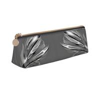 EdsfFehs Dancing Feather Print Triangle Leather Pencil Case,Smooth Zipper Portable Storage Pouch