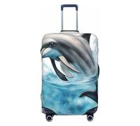 EdsfFehs Dolphin Looking at You Print Suitcase Cover,Washable Lightweight Fashion for Easy Identification
