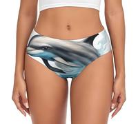 EdsfFehs Dolphin Looking At You Print Women'S Briefs,Comfortable,Breathable,Lightweight Sports And Everyday Black