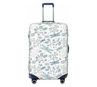 EdsfFehs Dragonfly Flower Print Suitcase Cover,Washable Lightweight Fashion for Easy Identification