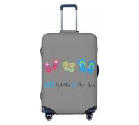 EdsfFehs Flip Flops Calligraphy Beach Shoes Print Suitcase Cover,Washable Lightweight Fashion for Easy Identification