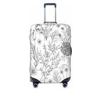 EdsfFehs Flowering Herbs and Herbaceous Plants Print Luggage Cover,Fashion Suitcase Protector Washable Scratch Resistant