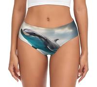 EdsfFehs Funny Dolphin Looking At You Print Women'S Briefs,Comfortable,Breathable,Lightweight Sports And Everyday Black