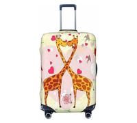 EdsfFehs Giraffe Heart Flower Butterfly Print Luggage Cover,Fashion Suitcase Protector Washable Scratch Resistant