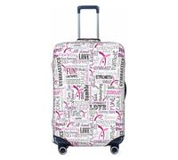 EdsfFehs Gymnastics Pink Print Luggage Cover,Fashion Suitcase Protector Washable Scratch Resistant