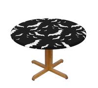 EdsfFehs Halloween Flying Bats Print Round Tablecloth For Indoor Outdoor Kitchen Party Courtyard Wedding,100 Cm
