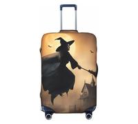 EdsfFehs Halloween Witch Flying 2 Print Suitcase Cover,Washable Lightweight Fashion for Easy Identification