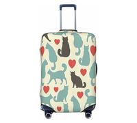 EdsfFehs Happy Walking Kitty Print Suitcase Cover,Washable Lightweight Fashion for Easy Identification