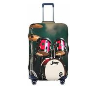 EdsfFehs Jazz Drum Print Suitcase Cover,Washable Lightweight Fashion for Easy Identification