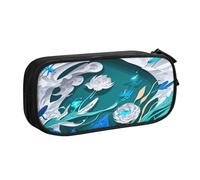 EdsfFehs Large Capacity Blue Fly Dragonfly Print Double Layer Zipper Pencil Case,Multi Compartment Portable