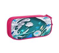 EdsfFehs Large Capacity Blue Fly Dragonfly Print Double Layer Zipper Pencil Case,Multi Compartment Portable