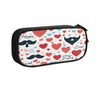 EdsfFehs Large Capacity Fathers Day Love Dad Print Double Layer Zipper Pencil Case,Multi Compartment Portable