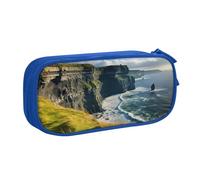 EdsfFehs Large Capacity Ireland Outdoors County Clare The Cliffs Print Double Layer Zipper Pencil Case,Multi Compartment Portable