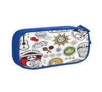 EdsfFehs Large Capacity Mexican Salsa Symbols Print Double Layer Zipper Pencil Case,Multi Compartment Portable