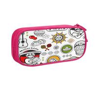 EdsfFehs Large Capacity Mexican Salsa Symbols Print Double Layer Zipper Pencil Case,Multi Compartment Portable